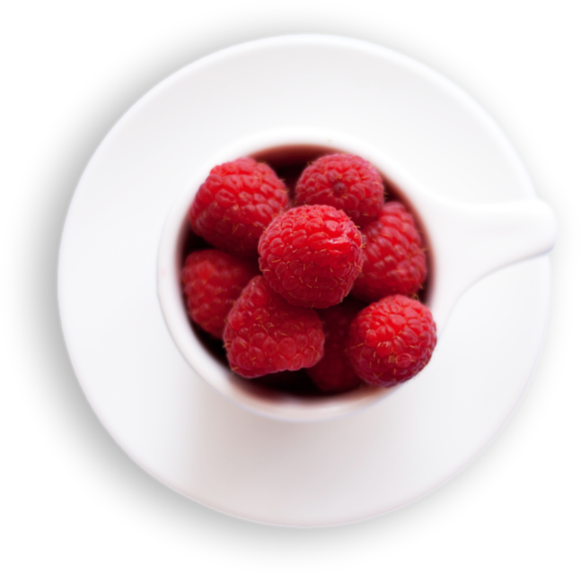 plate of raspberries
